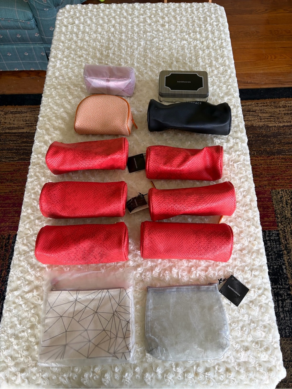 New Set of 12 Bare Minerals Makeup Bags Cosmetic Cases